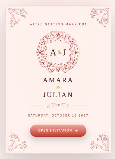 Chibi · Red invitation design