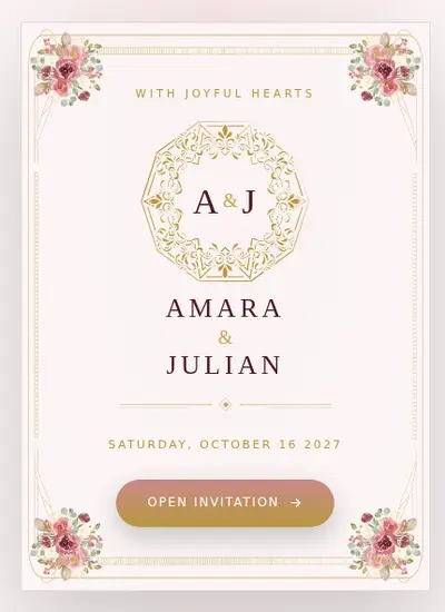 Crystal Floral · Red invitation design