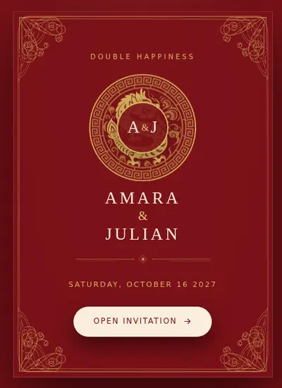 Dragon Phoenix V2 · Red invitation design