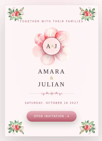 Floral Romance · Blush invitation design