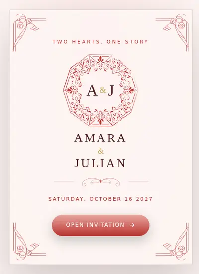 Love Art · Red invitation design