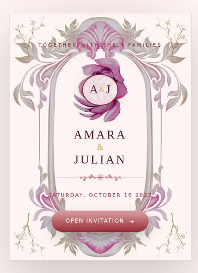 Porcelain II · Red invitation design