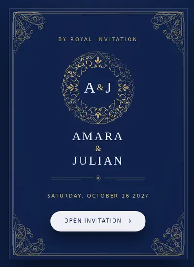 Royal · Blue invitation design